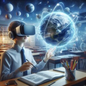 A Kid Learning everything education through Virtual Reality